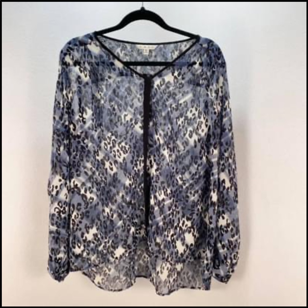 CAbi #977 Fatale Sheer Leopard Blouse - Picture 1 of 4